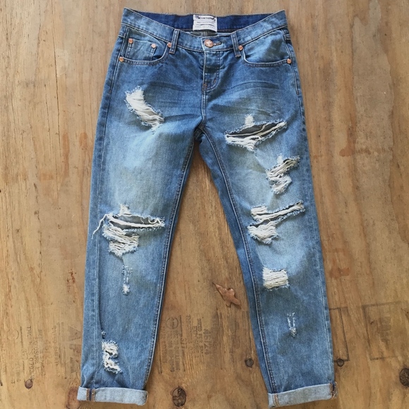 One Teaspoon Distressed Awesome Baggies Jeans - Picture 6 of 8